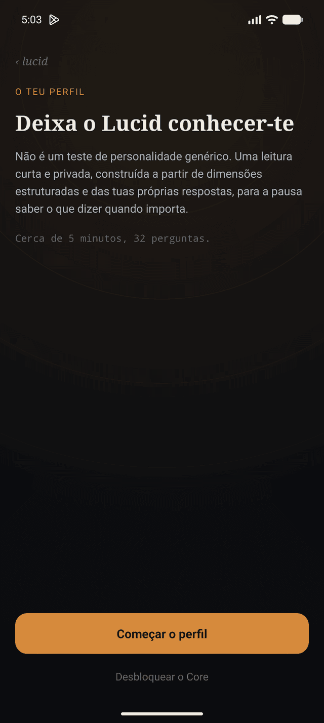 A avaliação é calculada no teu telemóvel